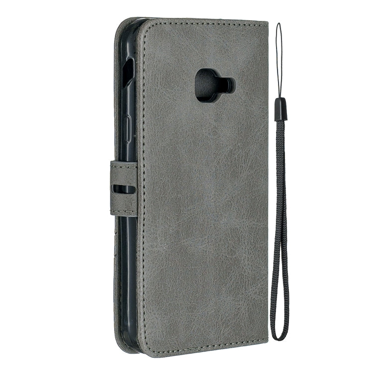 For Samsung Galaxy Xcover 4s Stitching Style 2-Color Cow Texture Horizontal Flip PU Leather Case with Holder & Card Slot & Lanyard