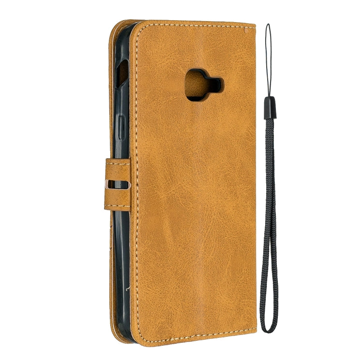 For Samsung Galaxy Xcover 4s Stitching Style 2-Color Cow Texture Horizontal Flip PU Leather Case with Holder & Card Slot & Lanyard