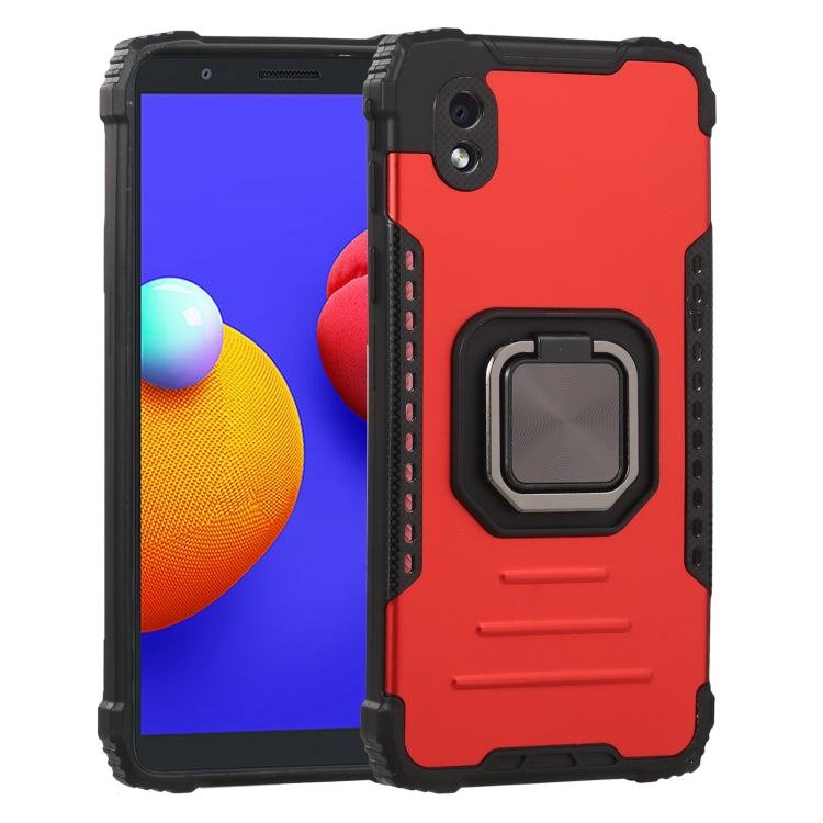 For Samsung Galaxy A01 Core / M01 Core Fierce Warrior Series Armor All-inclusive Shockproof Aluminum Alloy + TPU Protective Case with Ring Holder