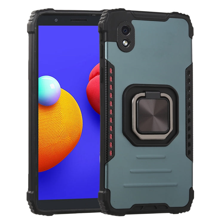 For Samsung Galaxy A01 Core / M01 Core Fierce Warrior Series Armor All-inclusive Shockproof Aluminum Alloy + TPU Protective Case with Ring Holder