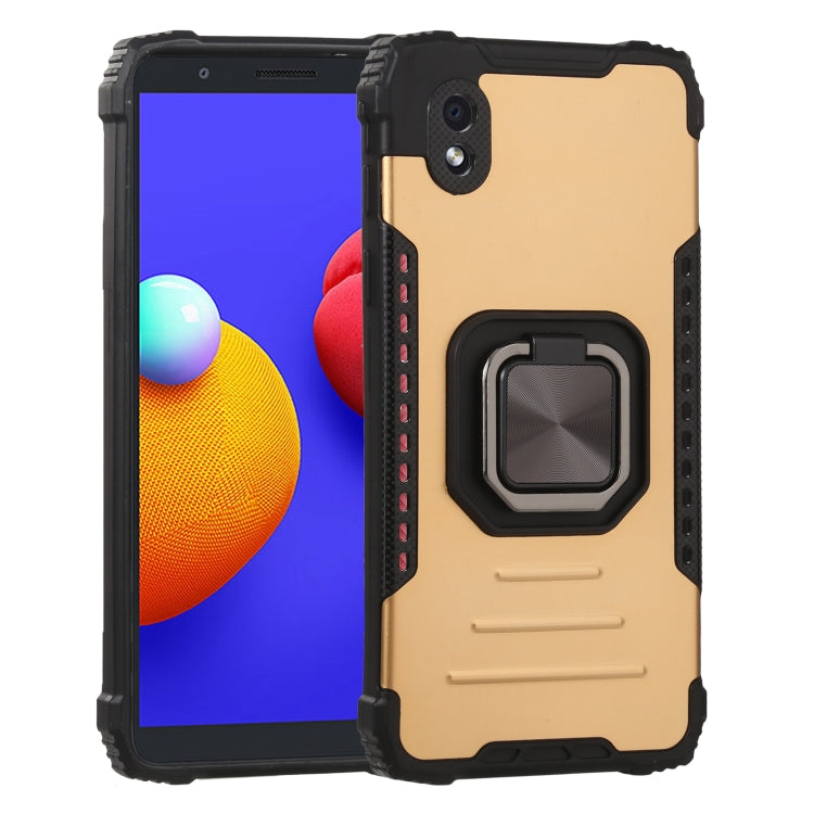 For Samsung Galaxy A01 Core / M01 Core Fierce Warrior Series Armor All-inclusive Shockproof Aluminum Alloy + TPU Protective Case with Ring Holder