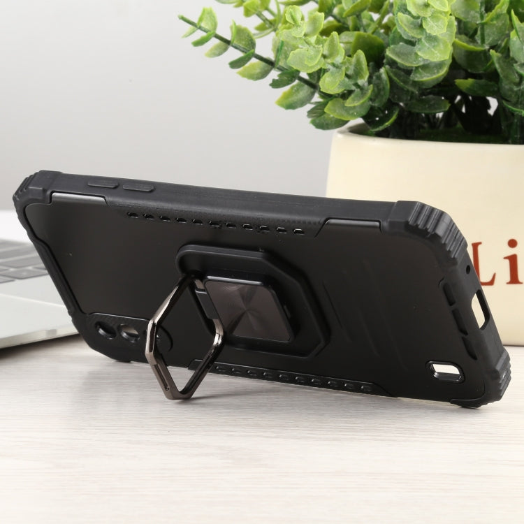 For Samsung Galaxy A01 US Version Fierce Warrior Series Armor All-inclusive Shockproof Aluminum Alloy + TPU Protective Case with Ring Holder