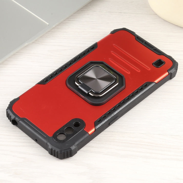 For Samsung Galaxy A01 US Version Fierce Warrior Series Armor All-inclusive Shockproof Aluminum Alloy + TPU Protective Case with Ring Holder