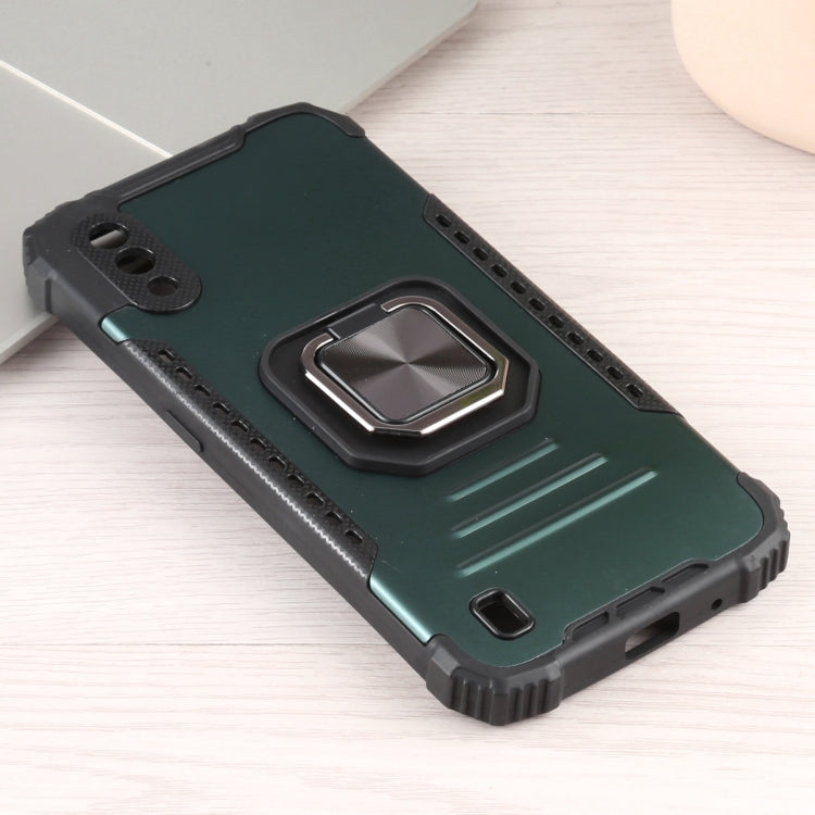 For Samsung Galaxy A01 US Version Fierce Warrior Series Armor All-inclusive Shockproof Aluminum Alloy + TPU Protective Case with Ring Holder