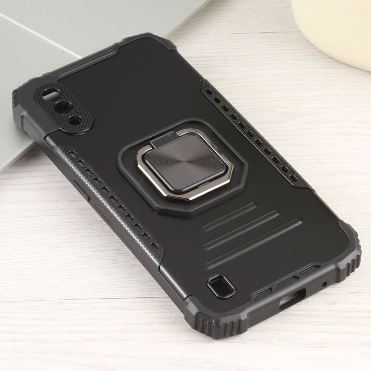 For Samsung Galaxy A01 / M01 Fierce Warrior Series Armor All-inclusive Shockproof Aluminum Alloy + TPU Protective Case with Ring Holder