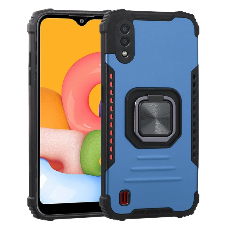 For Samsung Galaxy A01 / M01 Fierce Warrior Series Armor All-inclusive Shockproof Aluminum Alloy + TPU Protective Case with Ring Holder