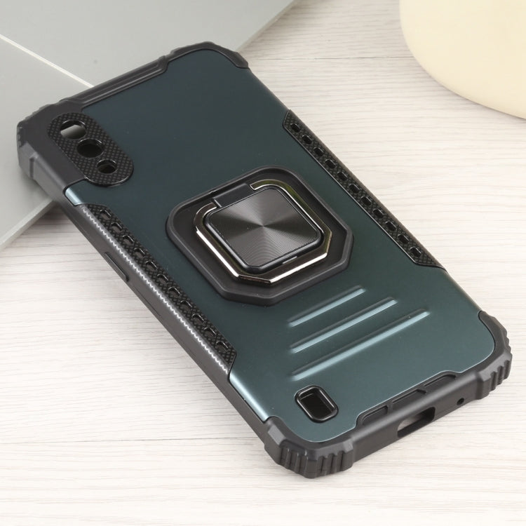 For Samsung Galaxy A01 / M01 Fierce Warrior Series Armor All-inclusive Shockproof Aluminum Alloy + TPU Protective Case with Ring Holder