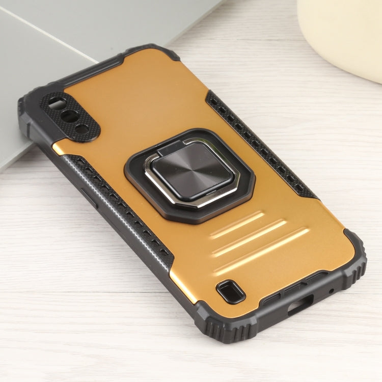 For Samsung Galaxy A01 / M01 Fierce Warrior Series Armor All-inclusive Shockproof Aluminum Alloy + TPU Protective Case with Ring Holder