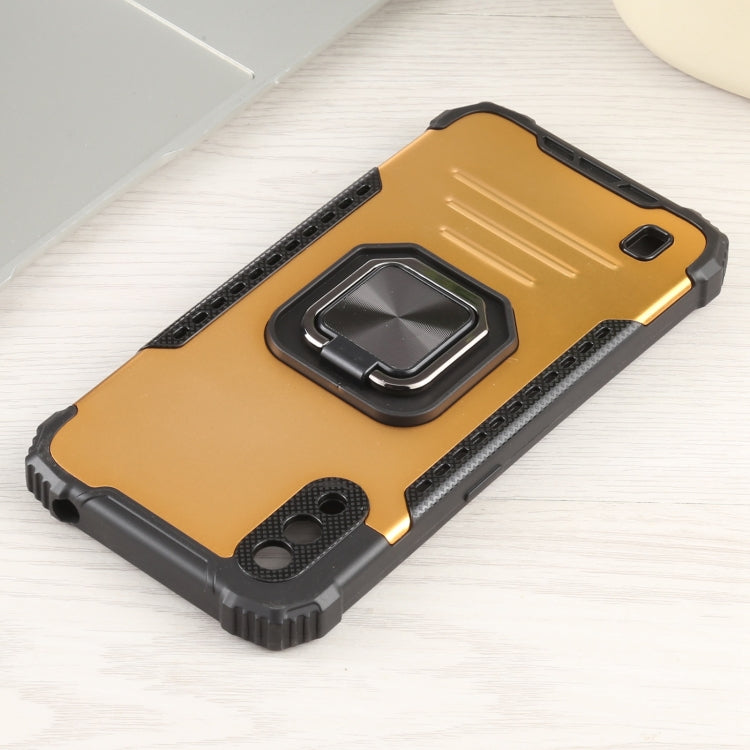 For Samsung Galaxy A01 / M01 Fierce Warrior Series Armor All-inclusive Shockproof Aluminum Alloy + TPU Protective Case with Ring Holder