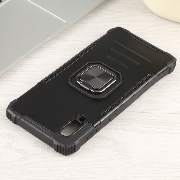 For Samsung Galaxy A02 / M02 Fierce Warrior Series Armor All-inclusive Shockproof Aluminum Alloy + TPU Protective Case with Ring Holder