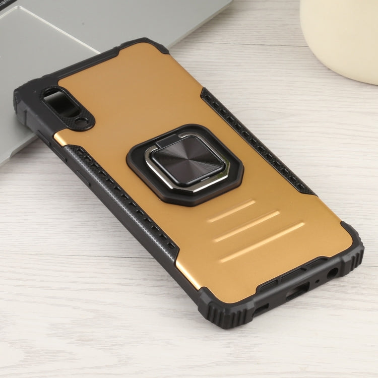 For Samsung Galaxy A02 / M02 Fierce Warrior Series Armor All-inclusive Shockproof Aluminum Alloy + TPU Protective Case with Ring Holder