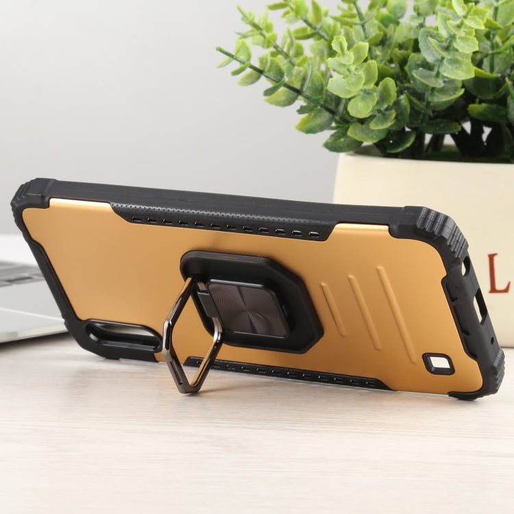 For Samsung Galaxy A10 / M10 Fierce Warrior Series Armor All-inclusive Shockproof Aluminum Alloy + TPU Protective Case with Ring Holder