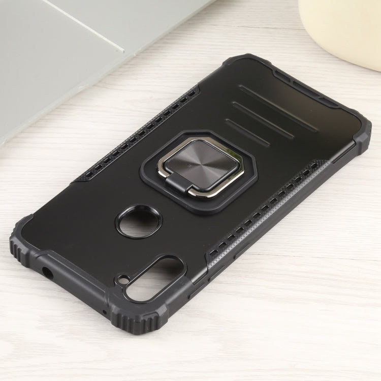 For Samsung Galaxy A11 EU Version / M11 Fierce Warrior Series Armor All-inclusive Shockproof Aluminum Alloy + TPU Protective Case with Ring Holder