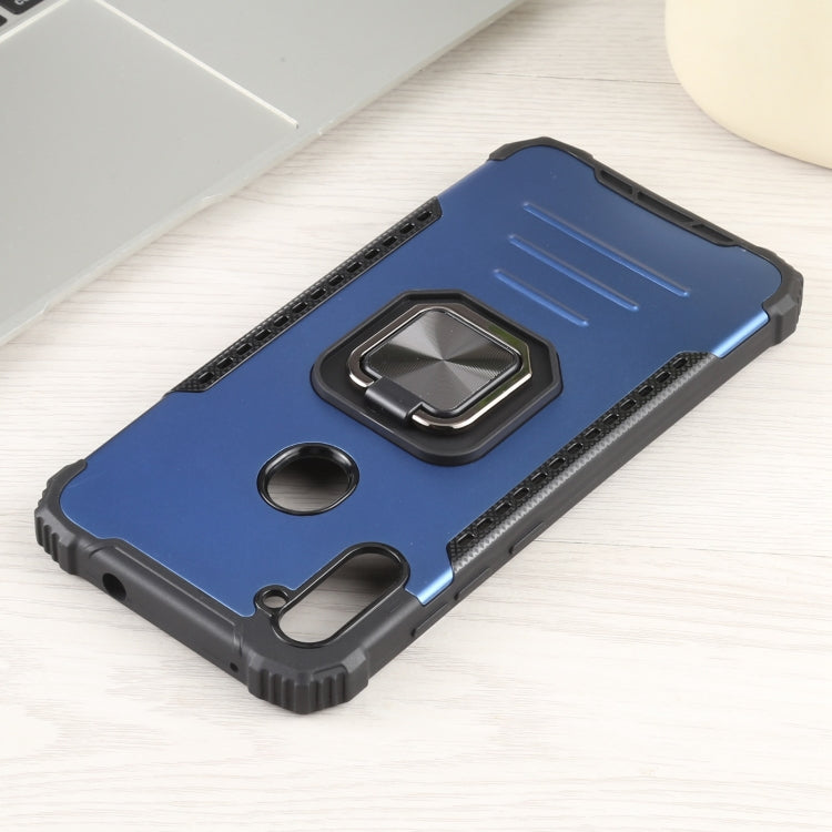 For Samsung Galaxy A11 EU Version / M11 Fierce Warrior Series Armor All-inclusive Shockproof Aluminum Alloy + TPU Protective Case with Ring Holder
