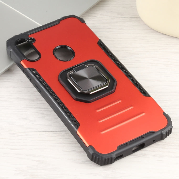 For Samsung Galaxy A11 / M11 Fierce Warrior Series Armor All-inclusive Shockproof Aluminum Alloy + TPU Protective Case with Ring Holder