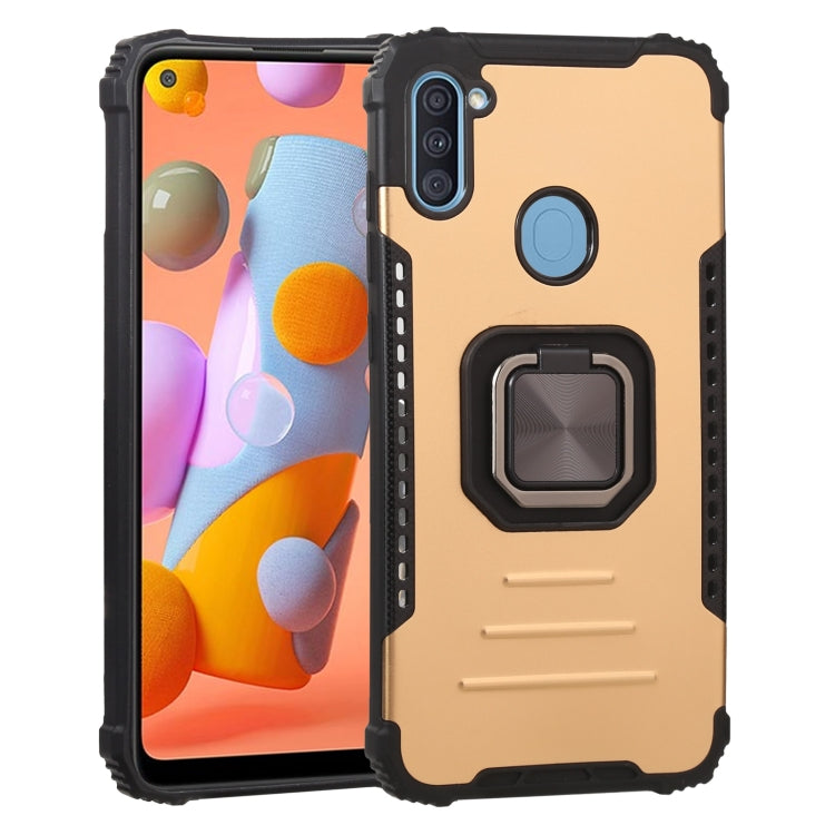 For Samsung Galaxy A11 / M11 Fierce Warrior Series Armor All-inclusive Shockproof Aluminum Alloy + TPU Protective Case with Ring Holder