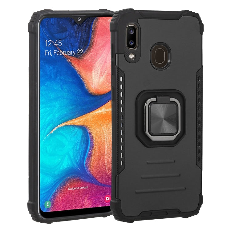 For Samsung Galaxy A20 / A30 Fierce Warrior Series Armor All-inclusive Shockproof Aluminum Alloy + TPU Protective Case with Ring Holder
