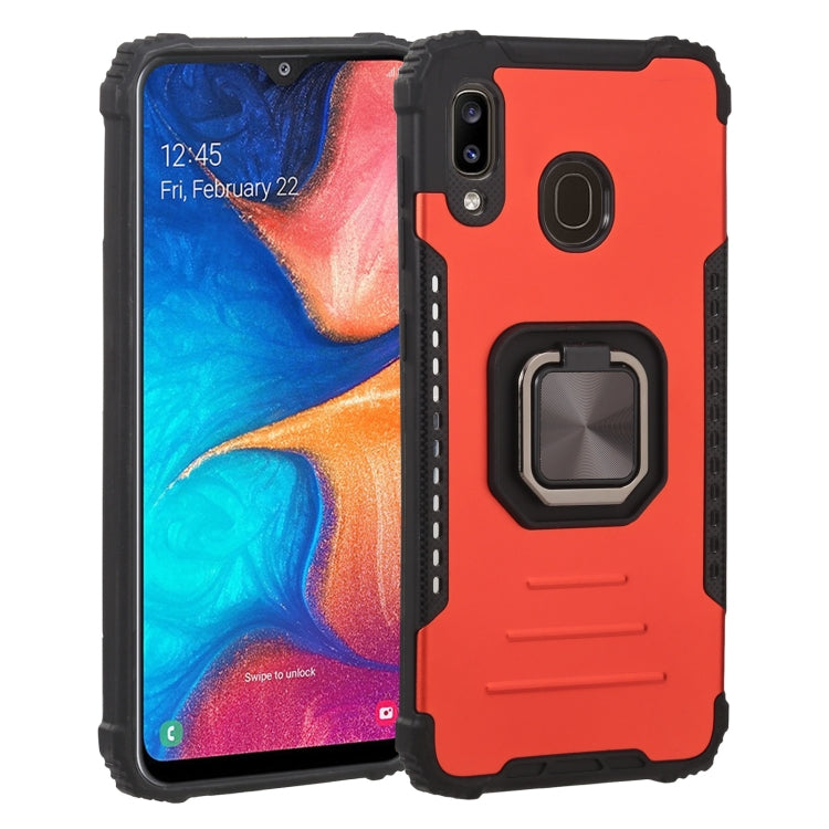 For Samsung Galaxy A20 / A30 Fierce Warrior Series Armor All-inclusive Shockproof Aluminum Alloy + TPU Protective Case with Ring Holder