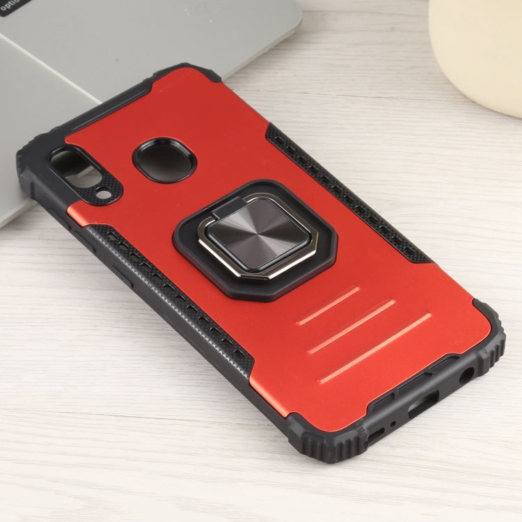 For Samsung Galaxy A20 / A30 Fierce Warrior Series Armor All-inclusive Shockproof Aluminum Alloy + TPU Protective Case with Ring Holder