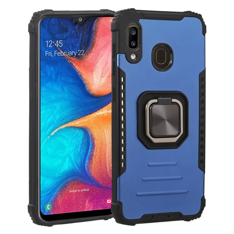 For Samsung Galaxy A20 / A30 Fierce Warrior Series Armor All-inclusive Shockproof Aluminum Alloy + TPU Protective Case with Ring Holder