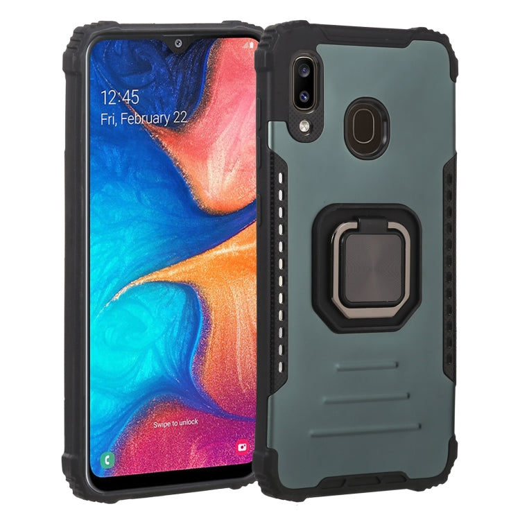 For Samsung Galaxy A20 / A30 Fierce Warrior Series Armor All-inclusive Shockproof Aluminum Alloy + TPU Protective Case with Ring Holder