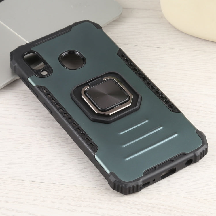 For Samsung Galaxy A20 / A30 Fierce Warrior Series Armor All-inclusive Shockproof Aluminum Alloy + TPU Protective Case with Ring Holder
