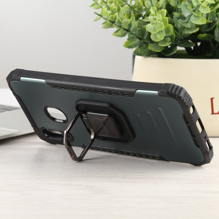 For Samsung Galaxy A20 / A30 Fierce Warrior Series Armor All-inclusive Shockproof Aluminum Alloy + TPU Protective Case with Ring Holder