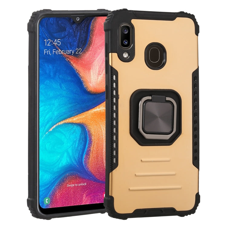 For Samsung Galaxy A20 / A30 Fierce Warrior Series Armor All-inclusive Shockproof Aluminum Alloy + TPU Protective Case with Ring Holder