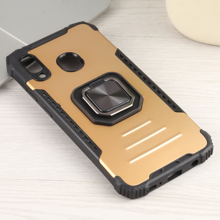 For Samsung Galaxy A20 / A30 Fierce Warrior Series Armor All-inclusive Shockproof Aluminum Alloy + TPU Protective Case with Ring Holder