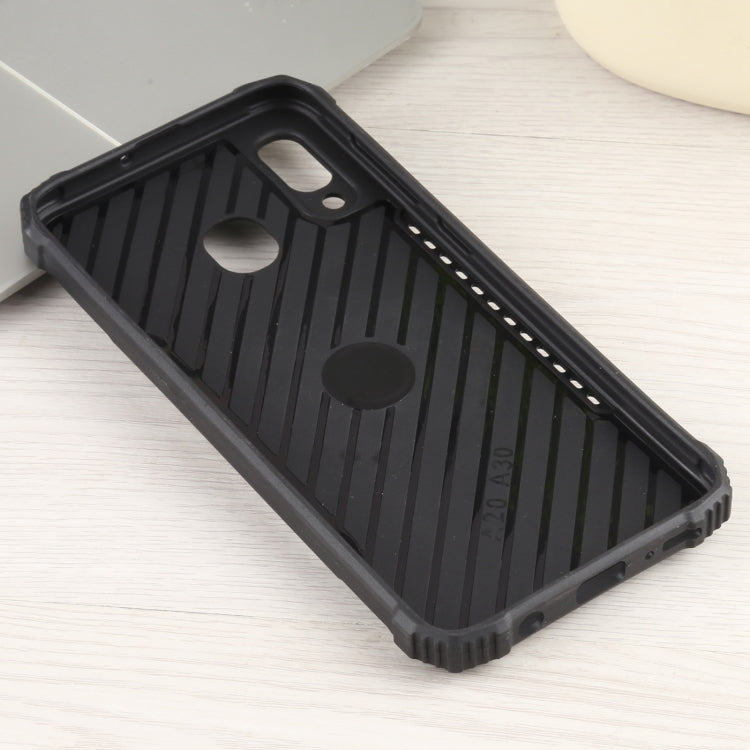 For Samsung Galaxy A20 / A30 Fierce Warrior Series Armor All-inclusive Shockproof Aluminum Alloy + TPU Protective Case with Ring Holder