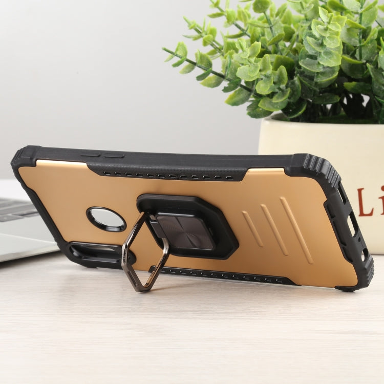 For Samsung Galaxy A20s Fierce Warrior Series Armor All-inclusive Shockproof Aluminum Alloy + TPU Protective Case with Ring Holder
