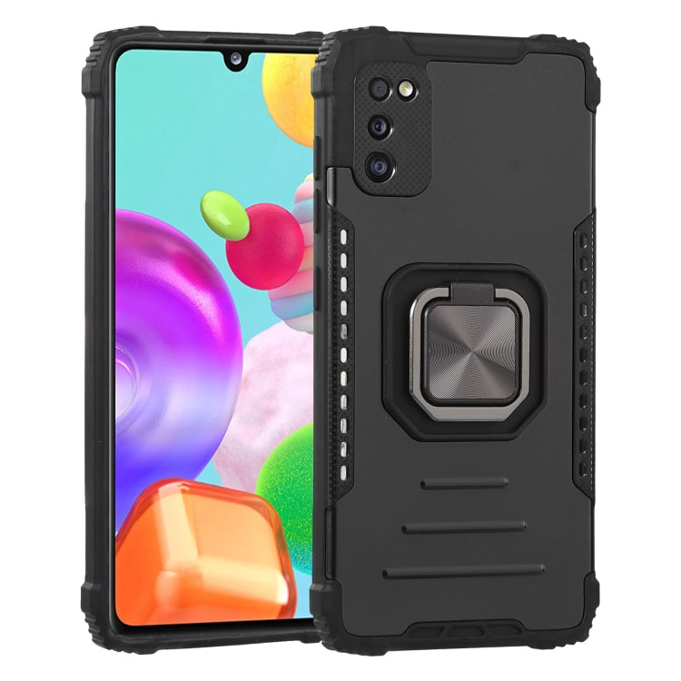 For Samsung Galaxy A41 Fierce Warrior Series Armor All-inclusive Shockproof Aluminum Alloy + TPU Protective Case with Ring Holder