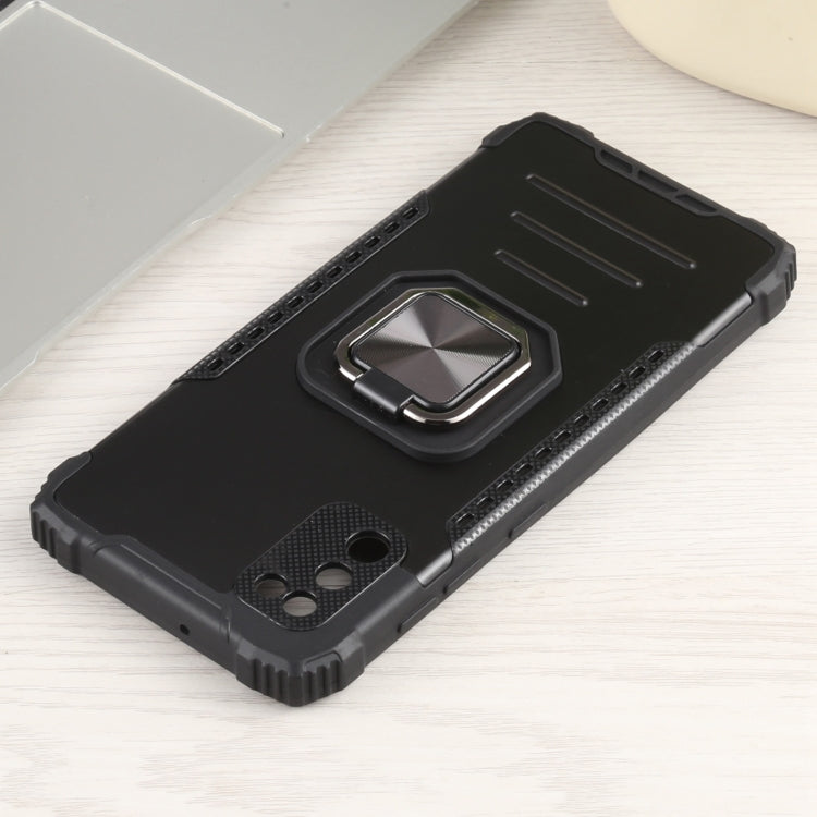 For Samsung Galaxy A41 Fierce Warrior Series Armor All-inclusive Shockproof Aluminum Alloy + TPU Protective Case with Ring Holder