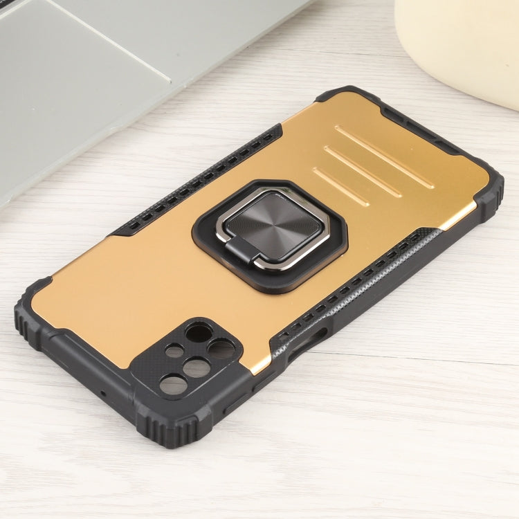 For Samsung Galaxy M31s Fierce Warrior Series Armor All-inclusive Shockproof Aluminum Alloy + TPU Protective Case with Ring Holder