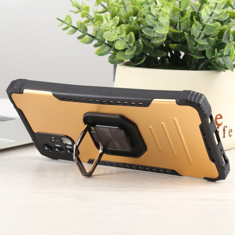 For Samsung Galaxy M31s Fierce Warrior Series Armor All-inclusive Shockproof Aluminum Alloy + TPU Protective Case with Ring Holder