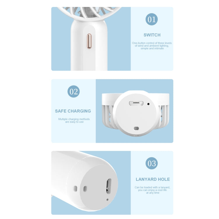 WT-F16 Portable Mini USB Charging Handheld Electric Fan, 3 Speed Control