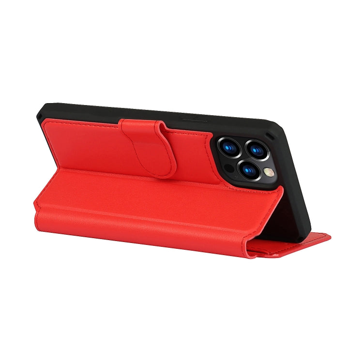 For iPhone 12 mini Plain Texture Horizontal Flip PU Leather Case with Holder & Card Slots & Photo Frame & Wallet & Strap