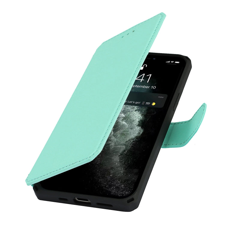 For iPhone 12 mini Plain Texture Horizontal Flip PU Leather Case with Holder & Card Slots & Photo Frame & Wallet & Strap