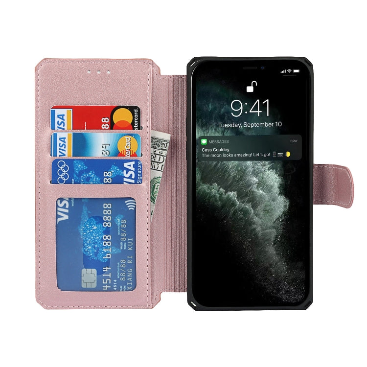 For iPhone 12 mini Plain Texture Horizontal Flip PU Leather Case with Holder & Card Slots & Photo Frame & Wallet & Strap