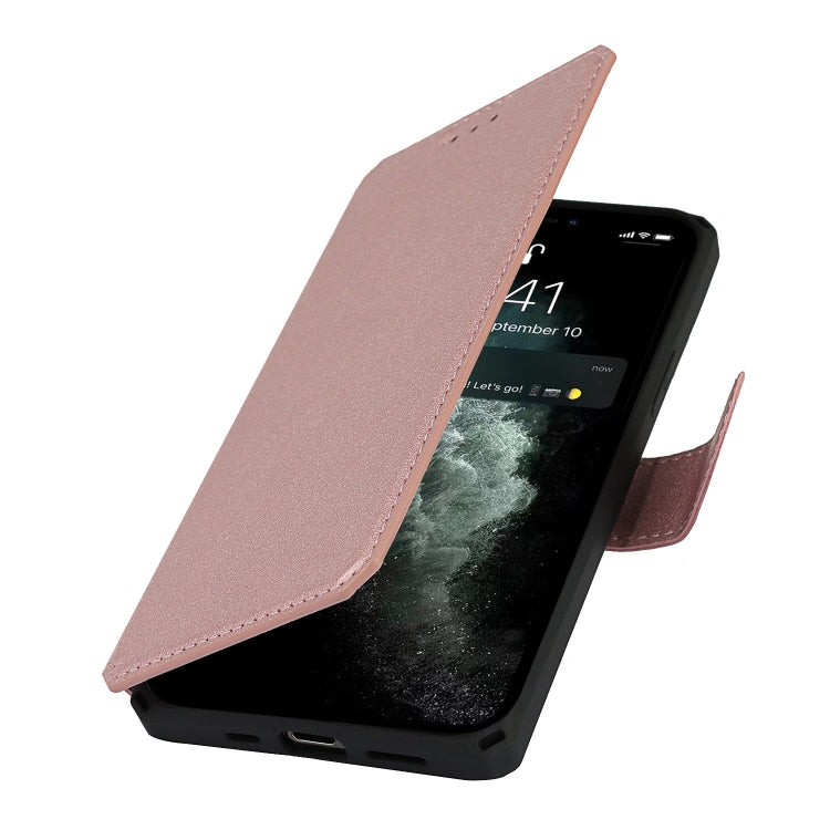 For iPhone 12 mini Plain Texture Horizontal Flip PU Leather Case with Holder & Card Slots & Photo Frame & Wallet & Strap