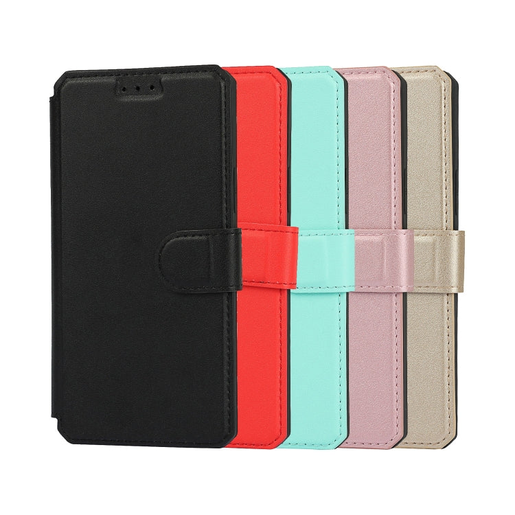 For iPhone 12 mini Plain Texture Horizontal Flip PU Leather Case with Holder & Card Slots & Photo Frame & Wallet & Strap