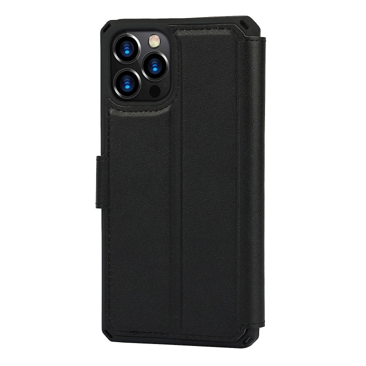 For iPhone 12 / 12 Pro Plain Texture Horizontal Flip PU Leather Case with Holder & Card Slots & Photo Frame & Wallet & Strap