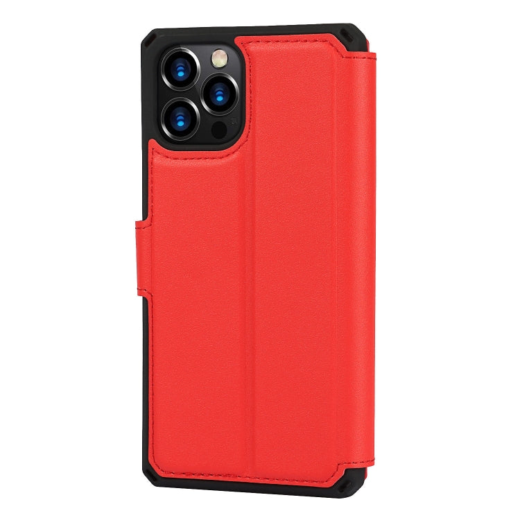For iPhone 12 / 12 Pro Plain Texture Horizontal Flip PU Leather Case with Holder & Card Slots & Photo Frame & Wallet & Strap