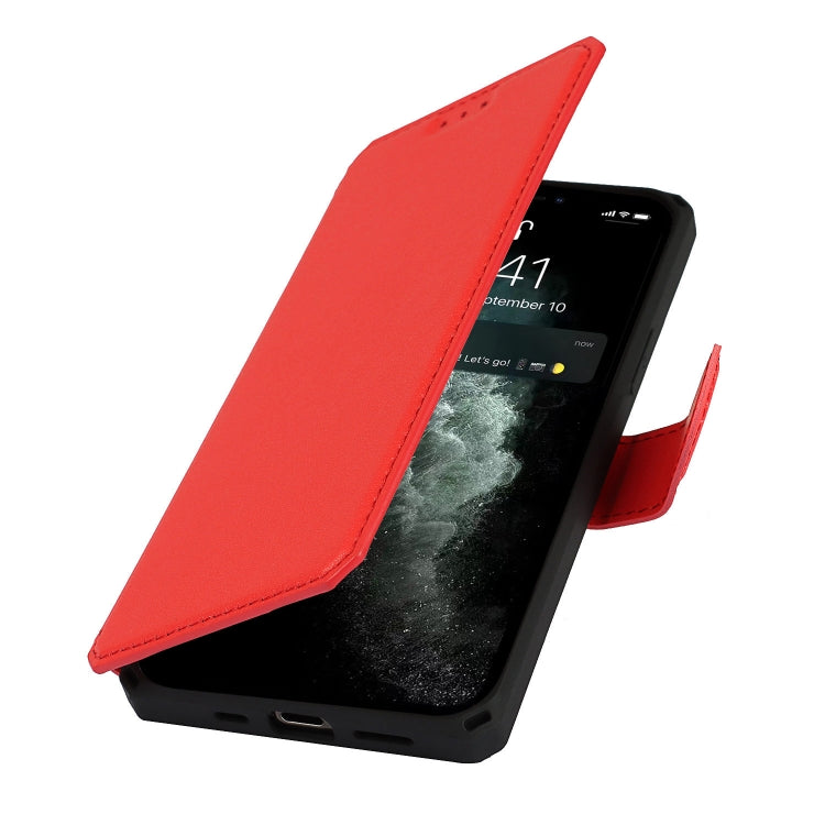 For iPhone 12 / 12 Pro Plain Texture Horizontal Flip PU Leather Case with Holder & Card Slots & Photo Frame & Wallet & Strap