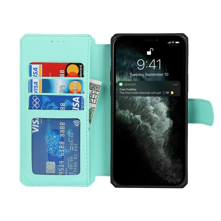 For iPhone 12 / 12 Pro Plain Texture Horizontal Flip PU Leather Case with Holder & Card Slots & Photo Frame & Wallet & Strap