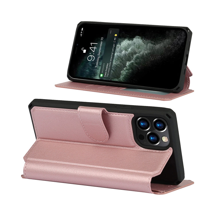 For iPhone 12 / 12 Pro Plain Texture Horizontal Flip PU Leather Case with Holder & Card Slots & Photo Frame & Wallet & Strap
