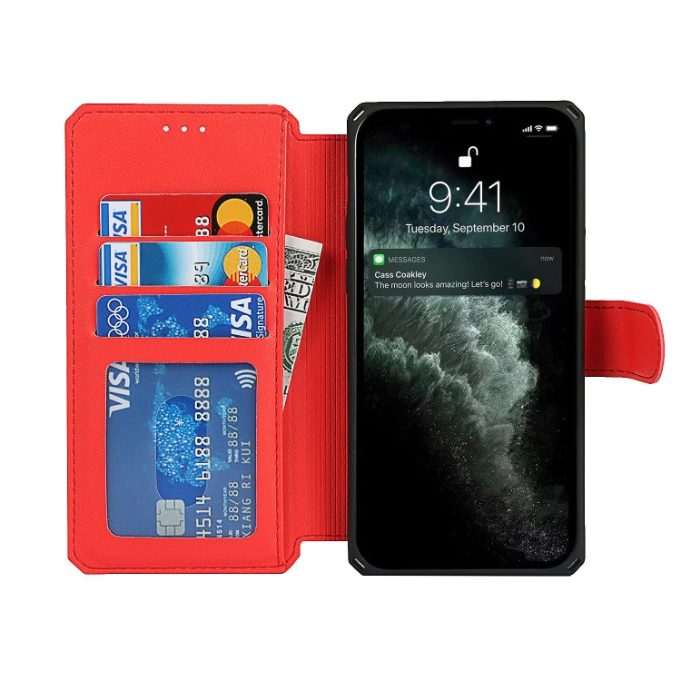 For iPhone 12 Pro Max Plain Texture Horizontal Flip PU Leather Case with Holder & Card Slots & Photo Frame & Wallet & Strap