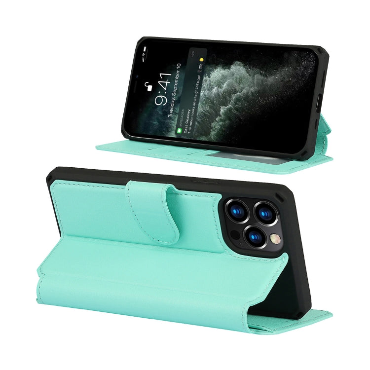 For iPhone 12 Pro Max Plain Texture Horizontal Flip PU Leather Case with Holder & Card Slots & Photo Frame & Wallet & Strap