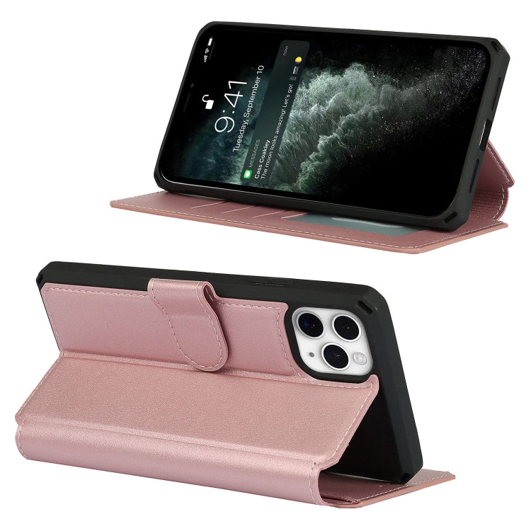 For iPhone 11 Pro Plain Texture Horizontal Flip PU Leather Case with Holder & Card Slots & Photo Frame & Wallet & Strap