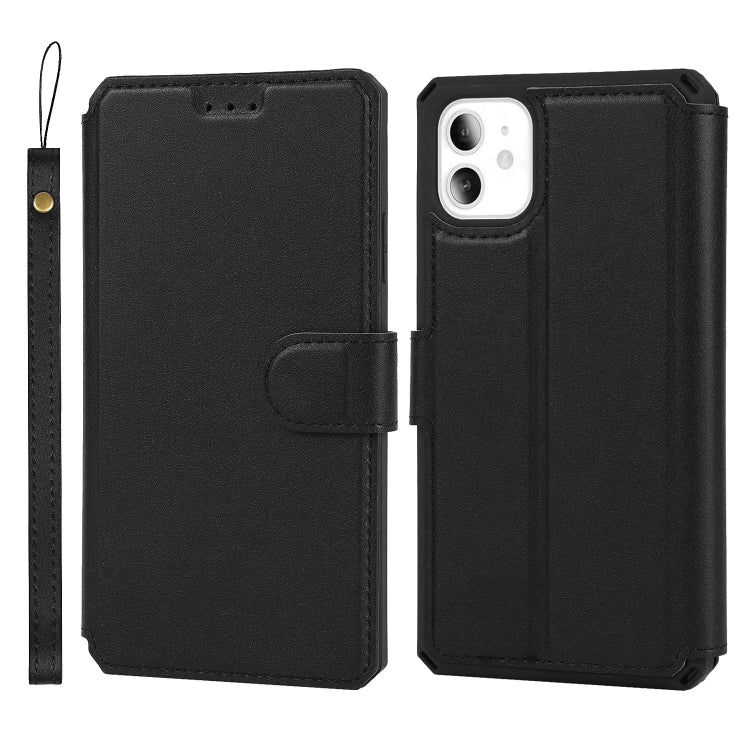 For iPhone 11 Plain Texture Horizontal Flip PU Leather Case with Holder & Card Slots & Photo Frame & Wallet & Strap